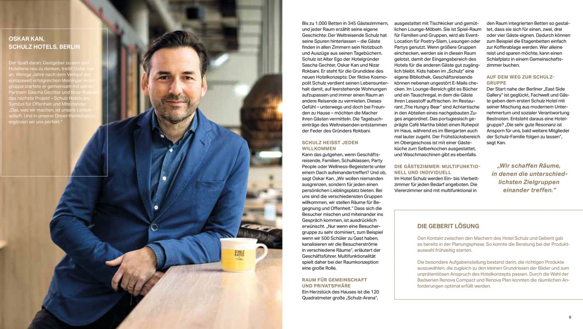 Auszug "Räume im Raum", Geberit Hotel-Magazin Auszug "Räume im Raum", Geberit Hotel-Magazin