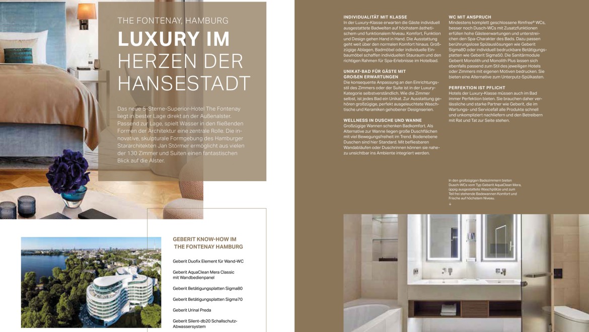 Auszug "Referenzen", Geberit Hotel-Magazin Auszug "Referenzen", Geberit Hotel-Magazin